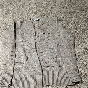 LOFT Taupe Open-Front Cardigan